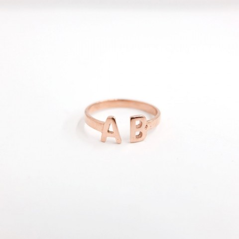 17K GOLD - DOUBLE INITIAL RING